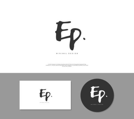 EP Initial handwriting or handwritten logo for identity. Logo with signature and hand drawn style.