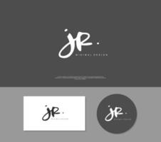 JR Initial handwriting or handwritten logo for identity. Logo with signature and hand drawn style. vector