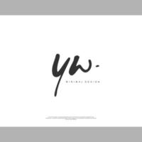 YW Initial handwriting or handwritten logo for identity. Logo with signature and hand drawn style. vector
