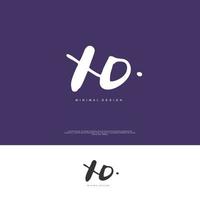 XO Initial handwriting or handwritten logo for identity. Logo with signature and hand drawn style. vector