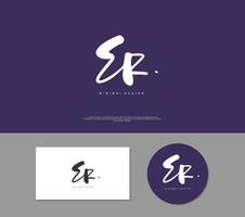 ER Initial handwriting or handwritten logo for identity. Logo with signature and hand drawn style. vector