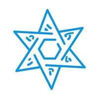 Line drawing of star of David. Vector illustration isolated vector element