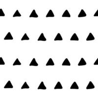 Simple hand drawn geometric pattern. Trendy monochrome triangles brush marks. vector