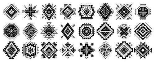 Aztec abstract geometric elements. Set of ethnic ornaments. Navajo motifs vector