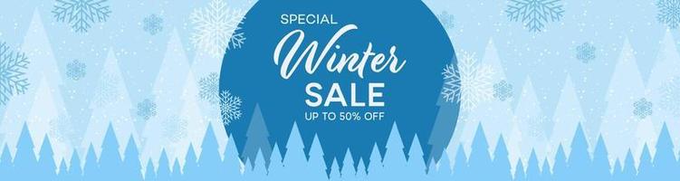 Winter Sale banner illustration on festive pattern vector