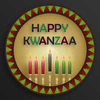 tarjeta kwanzaa feliz con símbolos bonitos y creativos sobre fondo de color para vacaciones kwanzaa vector