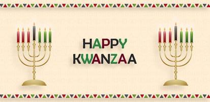 tarjeta kwanzaa feliz con símbolos bonitos y creativos sobre fondo de color para vacaciones kwanzaa vector