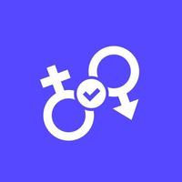 sex icon with gender symbols, vector