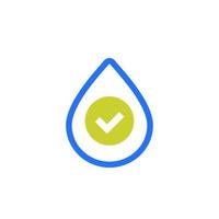 water drop icon and a check mark vector