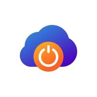 Cloud and off button, vector icon