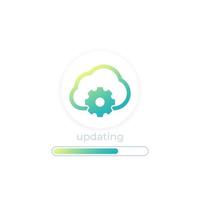 updating icon with progress bar for apps and web, vector design