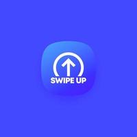 Swipe up icon with arrow, vector