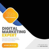 Digital marketing live webinar and corporate social media post template vector