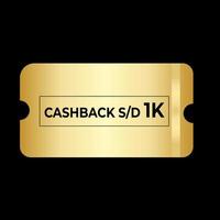 1k gold coupon cashback ticket Design Illustration vector