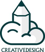 diseño de logotipo de nube de lápiz. concepto de logotipo de educación. vector de logotipo de educación en la nube, diseño de nube y lápiz.