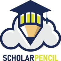 diseño de logotipo de nube de lápiz. concepto de logotipo de educación. vector de logotipo de educación en la nube, diseño de nube y lápiz.