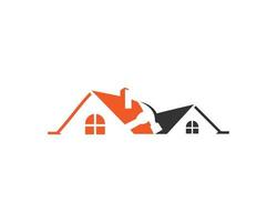diseño de icono de logotipo de construcción de bienes raíces con plantilla de vector de concepto de casa de reparación.