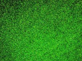 Closeup view of green grass soccer field background. Wallpaper for work and design. photo