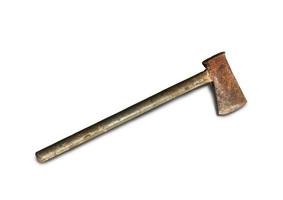Old metal axe isolated on a white background with clipping path photo
