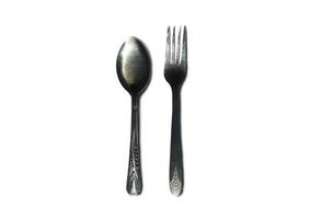 Spoon and fork isolated on white background for design. clipping path photo