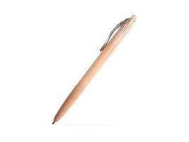 Front view of cream ballpoint pen isolated on white background with clipping path for design. photo