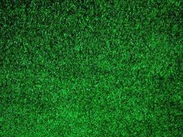 Closeup view of green grass soccer field background. Wallpaper for work and design. photo