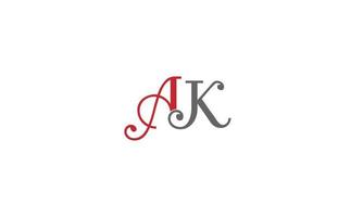 Alphabet letters Initials Monogram logo AK, KA, A and K vector