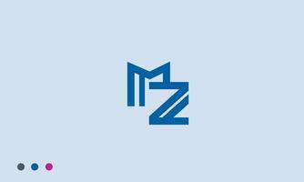 Alphabet letters Initials Monogram logo MZ, ZM, M and Z vector
