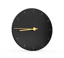 Premium Gold Clock icon isolated 8 45 o clock quarter to Nine on black icon background. Eight forty five o'clock Time icon 3d illustration photo