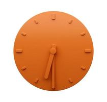 Minimal Orange clock 6 30 Half past Six o'clock abstract Minimalist wall clock 18 30 3d Illustration photo