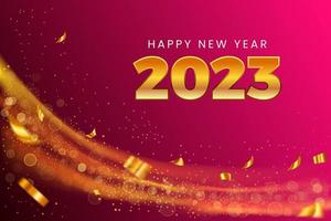 happy new year 2023 abstract golden melting background vector