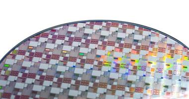 Silicon wafer for manufacturing semiconductor of integrated circuit. photo