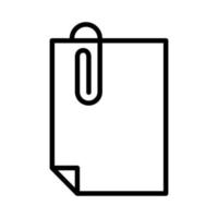 attach file outline icon vector