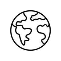 planet earth outline icon vector