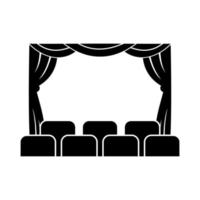 theater stage flat icon vector