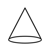 cone shape outline icon vector