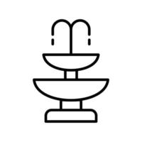 Fountain outline icon vector