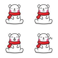 vector illustration of cute bear emoji