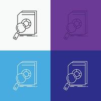 Analysis, data, financial, market, research Icon Over Various Background. Line style design, designed for web and app. Eps 10 vector illustration