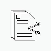 content. files. sharing. share. document Line Icon. Vector isolated illustration