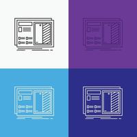 Blueprint. design. drawing. plan. prototype Icon Over Various Background. Line style design. designed for web and app. Eps 10 vector illustration