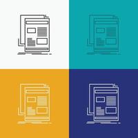 news. newsletter. newspaper. media. paper Icon Over Various Background. Line style design. designed for web and app. Eps 10 vector illustration