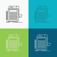 Accounting. audit. banking. calculation. calculator Icon Over Various Background. Line style design. designed for web and app. Eps 10 vector illustration