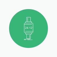 smart watch. smartwatch. watch. apple. android White Line Icon in Circle background. vector icon illustration