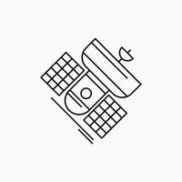 Broadcast. broadcasting. communication. satellite. telecommunication Line Icon. Vector isolated illustration