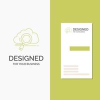 Business Logo for cloud. search. storage. technology. computing. Vertical Green Business .Visiting Card template. Creative background vector illustration