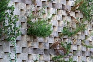 alto muro de piedra y hormigón. foto