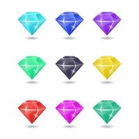 Diamond vector different color isolated on white background