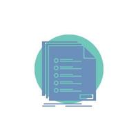 Check. filing. list. listing. registration Glyph Icon. vector