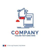 Company Name Logo Design For education. knowledge. learning. progress. growth. Blue and red Brand Name Design with place for Tagline. Abstract Creative Logo template for Small and Large Business. vector